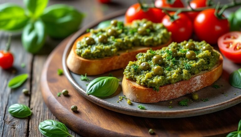 découvrez une délicieuse recette de tartines de tapenade verte garnies de tomates cerises juteuses. parfaites en apéritif ou en entrée, ces tartines allient saveurs méditerranéennes et fraîcheur pour régaler vos invités. faciles à préparer, elles apporteront une touche colorée et savoureuse à vos repas.