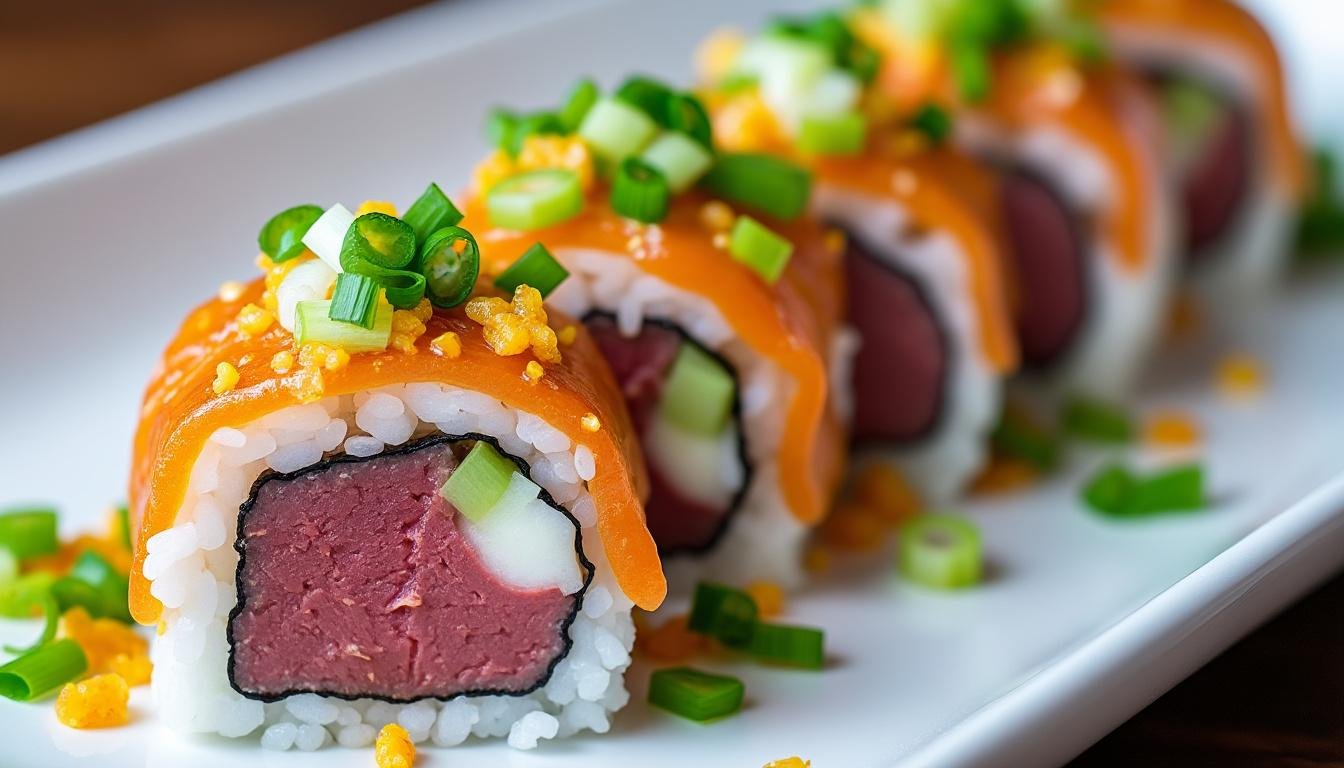 découvrez les tataki rolls, une délicieuse fusion qui marie la tendreté du tataki de bœuf avec le raffinement des sushis. une expérience culinaire unique à ne pas manquer!