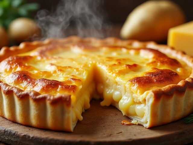 Tourte aux pommes de terre et cheddar