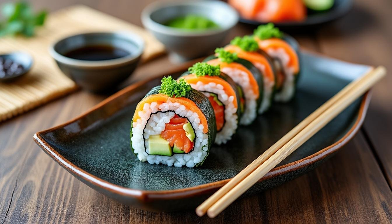 découvrez l'uramaki saumon avocat, le rouleau inversé incontournable qui allie la fraîcheur du saumon à la douceur de l'avocat. une explosion de saveurs en bouche, parfaite pour les amateurs de cuisine japonaise. savourez ce délice revisité qui ravira vos papilles à chaque bouchée !