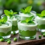 Verrines de crème de petits pois et menthe