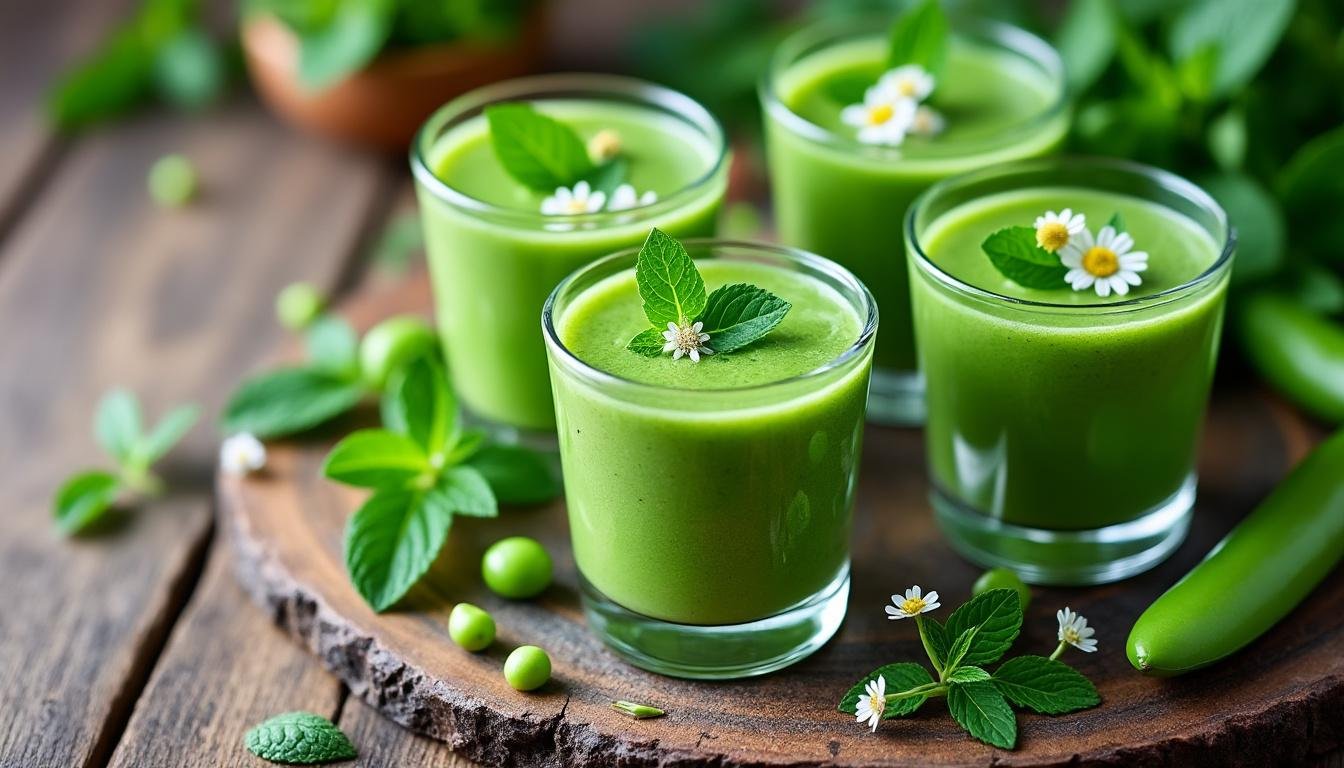 découvrez une délicieuse recette de verrines de crème de petits pois et menthe, alliant fraîcheur et légèreté. idéales pour vos apéritifs ou entrées, ces verrines allisent le goût sucré des petits pois à la fraîcheur de la menthe, pour une expérience culinaire surprenante.