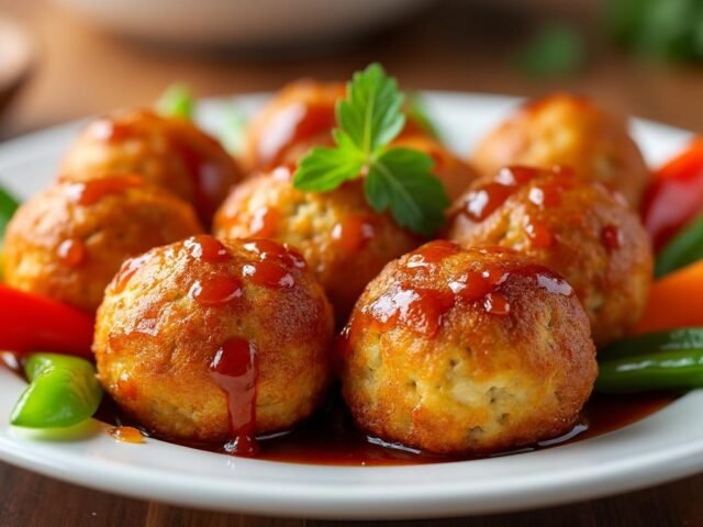 Boulettes de tofu et légumes à la sauce aigre-douce