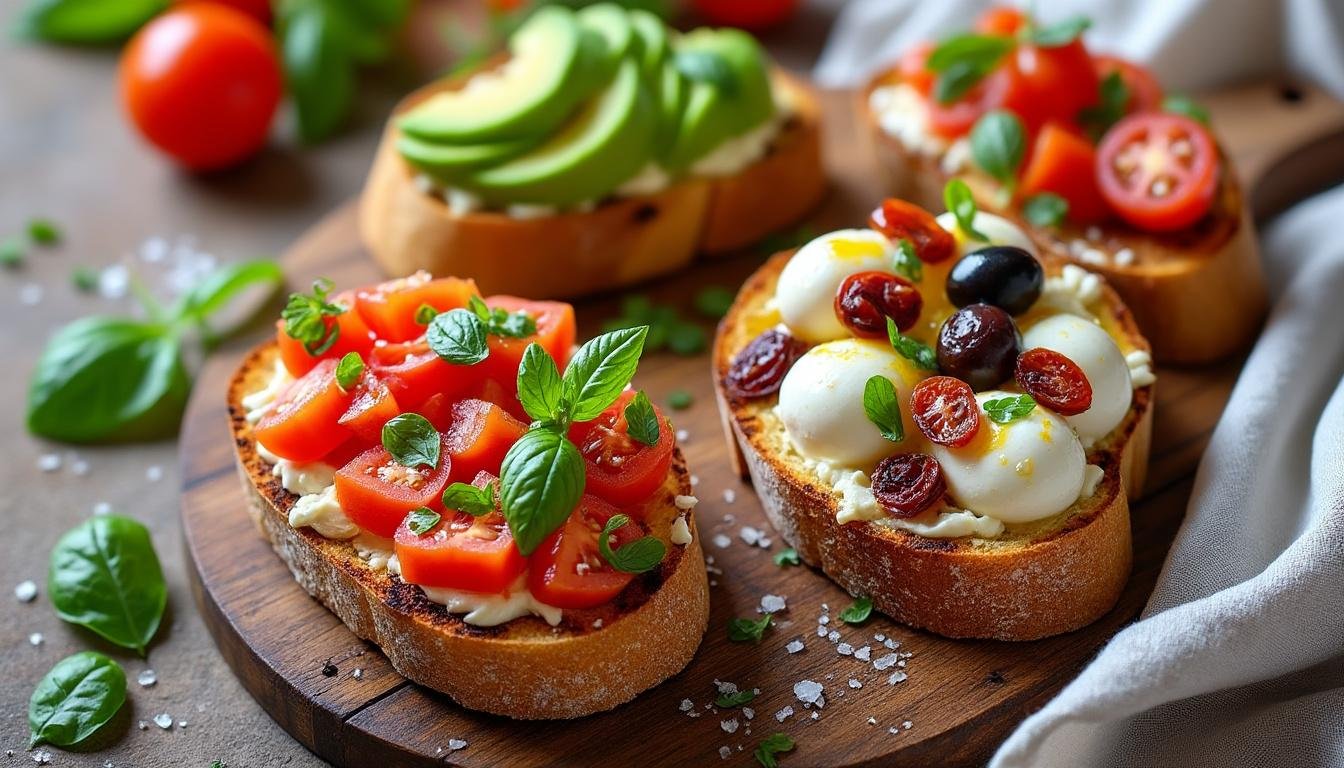 découvrez une délicieuse bruschetta aux poivrons grillés et ricotta, alliant les saveurs authentiques des légumes rôtis à la douceur crémeuse de la ricotta. parfaite pour un apéritif ou une entrée, cette recette gourmande séduira vos invités par sa simplicité et son goût savoureux.