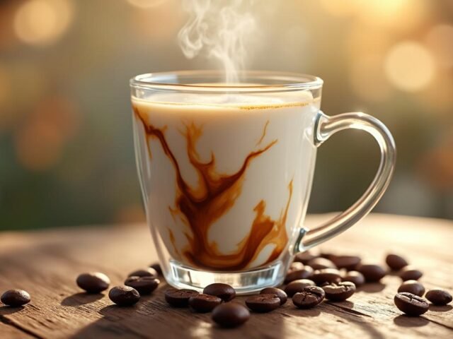 Crème au lait de soja et café