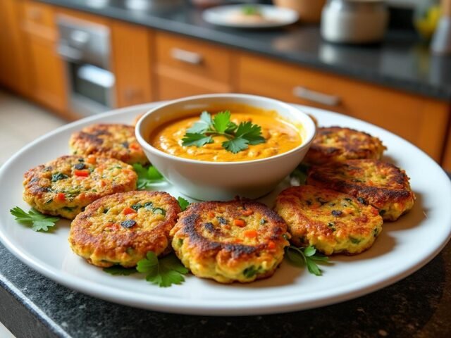 Croustillants de légumes et sauce curry