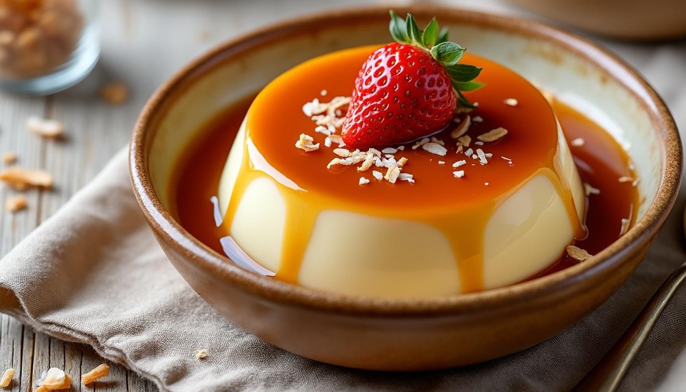 découvrez notre recette de flan à la noix de coco et à la vanille, un dessert onctueux et exotique, facile à préparer pour ravir vos invités lors de toutes vos occasions.