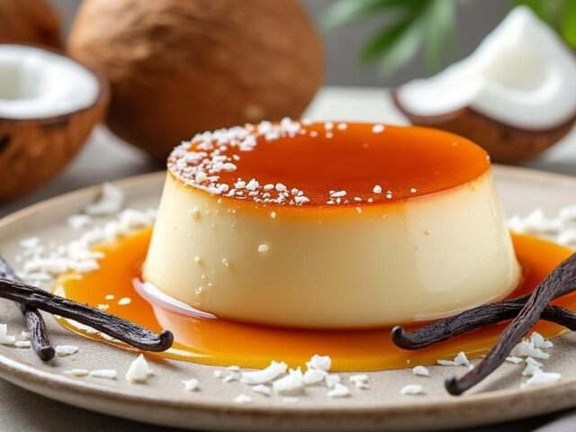 Flan à la noix de coco et vanille