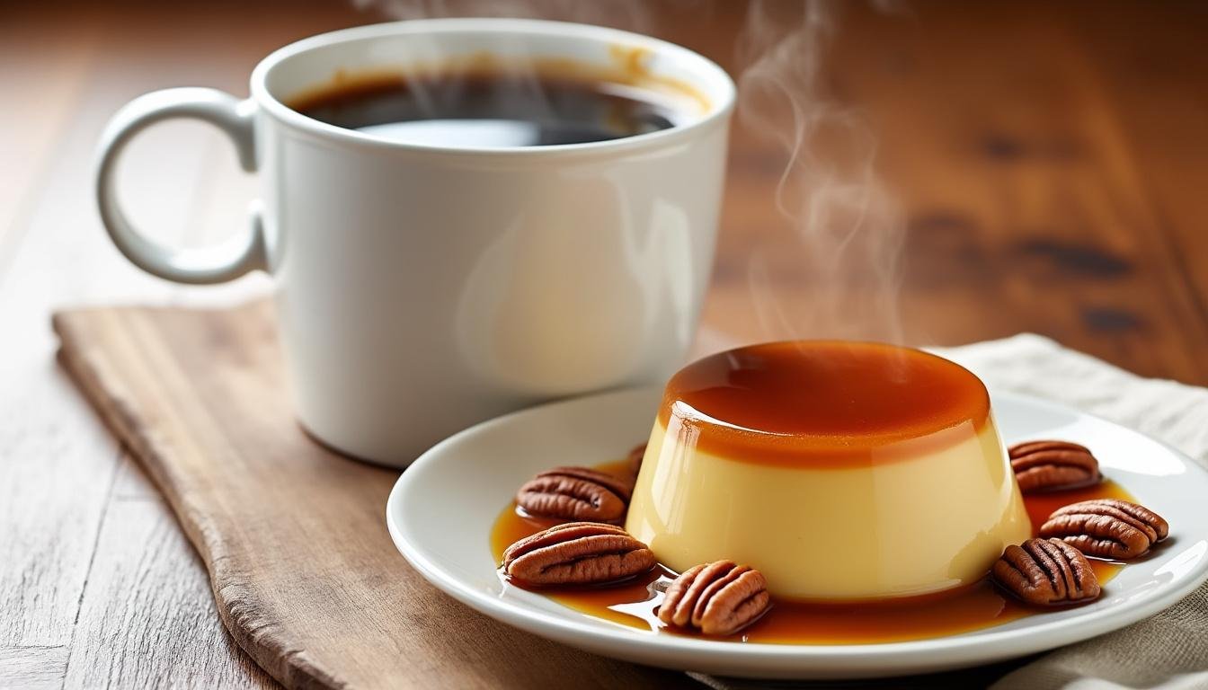 découvrez notre recette de flan au café et noix de pécan : une alliance gourmande de saveurs uniques, parfaite pour un dessert original et raffiné. facile à préparer, ce flan séduira tous les amateurs de douceurs.