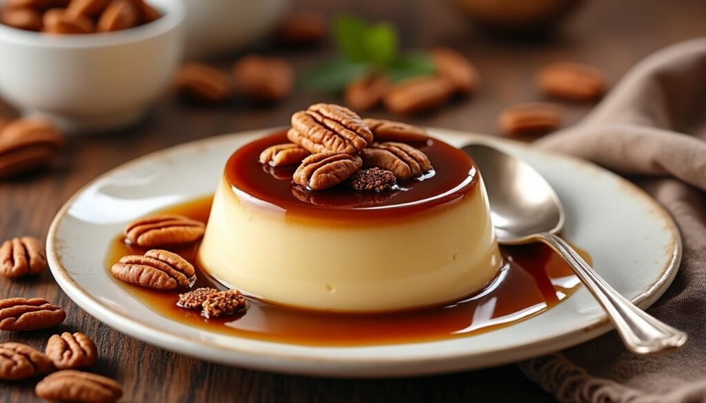 découvrez notre recette gourmande de flan au café et noix de pécan : une alliance onctueuse et croquante, facile à réaliser pour sublimer vos desserts.