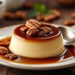 Flan au café et noix de pécan