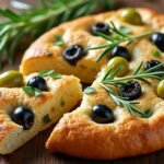 Focaccia maison aux olives et romarin
