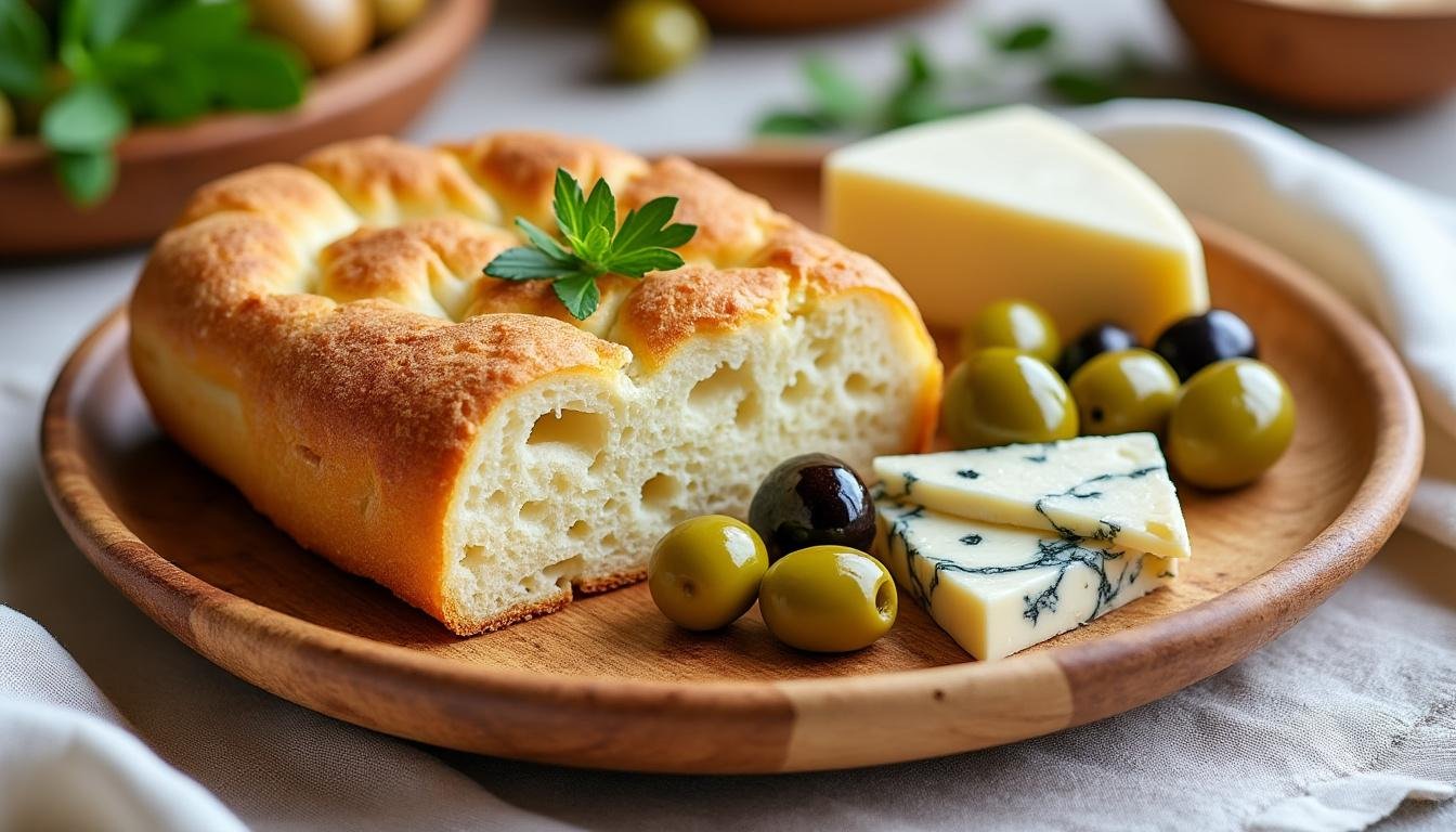 découvrez notre recette de focaccia maison aux olives et romarin, un pain moelleux et savoureux, idéal pour accompagner vos plats ou à savourer seul. apprenez à réaliser cette délicieuse spécialité italienne avec des ingrédients simples pour un goût authentique.