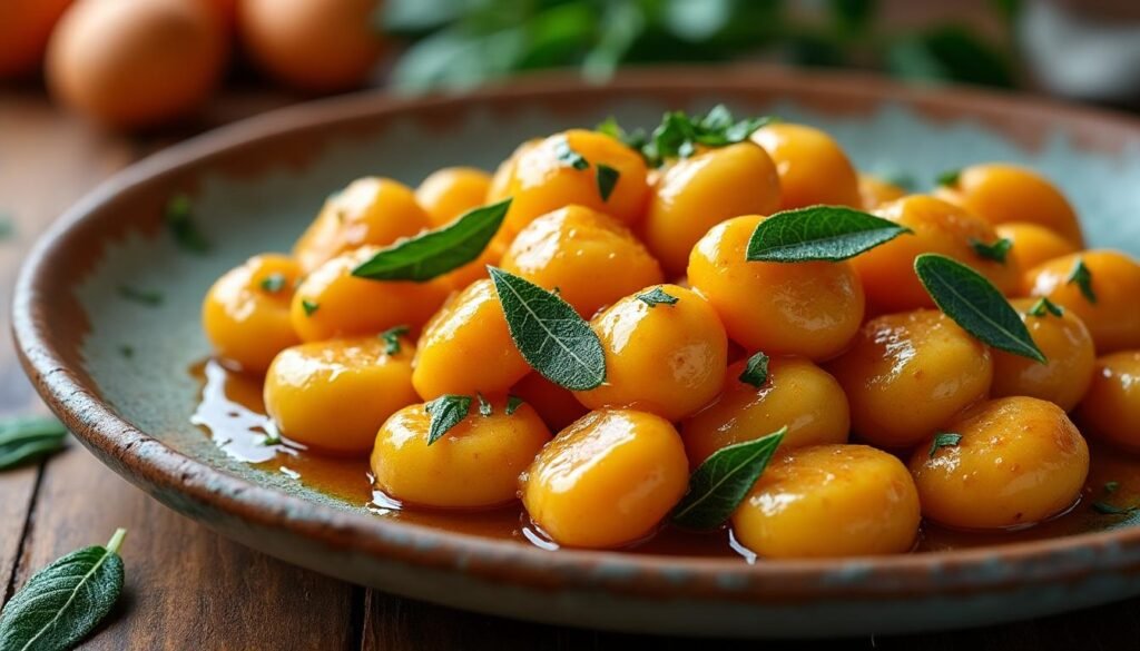 découvrez une délicieuse recette de gnocchis de butternut, subtilement enrobés de beurre de sauge. un plat réconfortant et savoureux, parfait pour mettre en valeur la douceur de la courge et l'arôme délicat de la sauge.