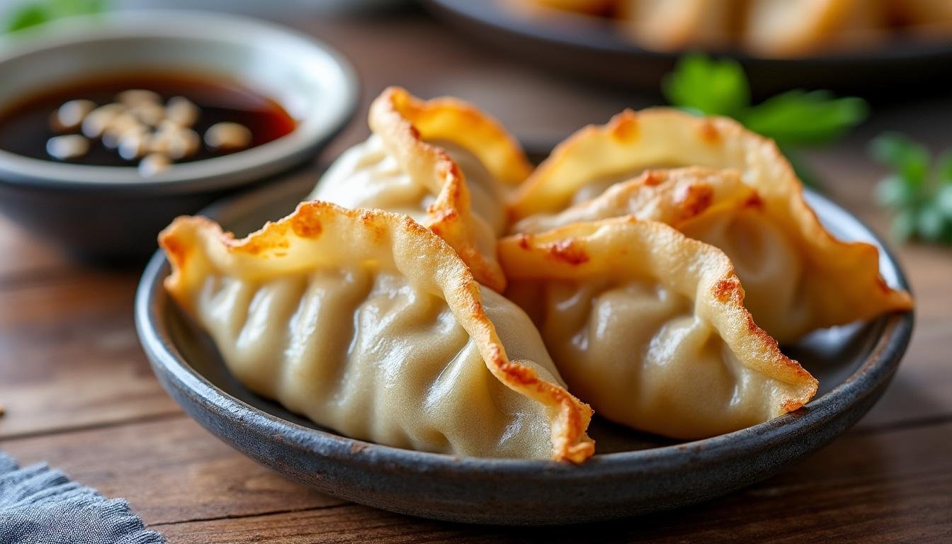 découvrez notre recette de gyozas aux légumes, savoureux et faciles à préparer, accompagnés d'une délicieuse sauce soja maison. un plat végétarien parfait pour un repas sain et gourmand !