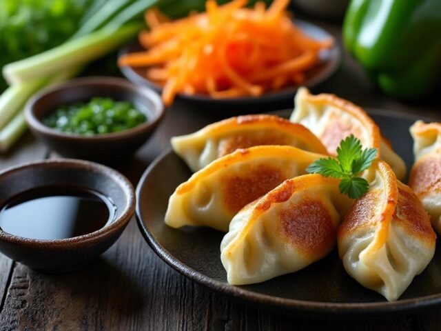 Gyozas aux légumes et sauce soja