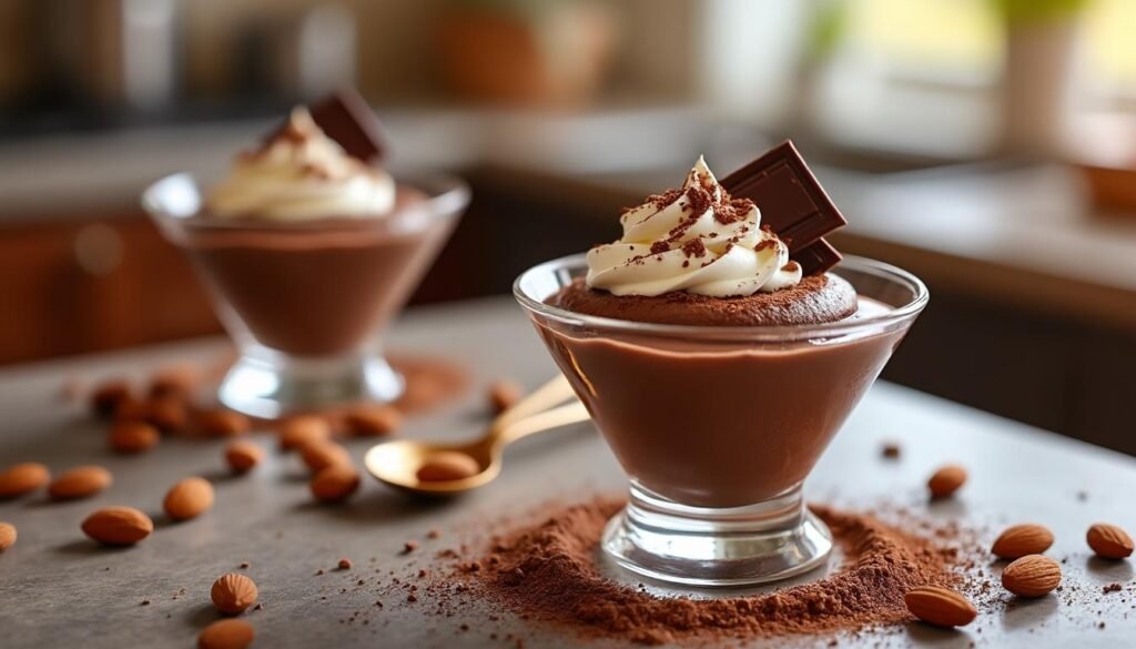 découvrez notre délicieuse recette de mousse au chocolat préparée avec du lait d’amande : une alternative légère et gourmande, parfaite pour les amateurs de desserts chocolatés et sans lactose !