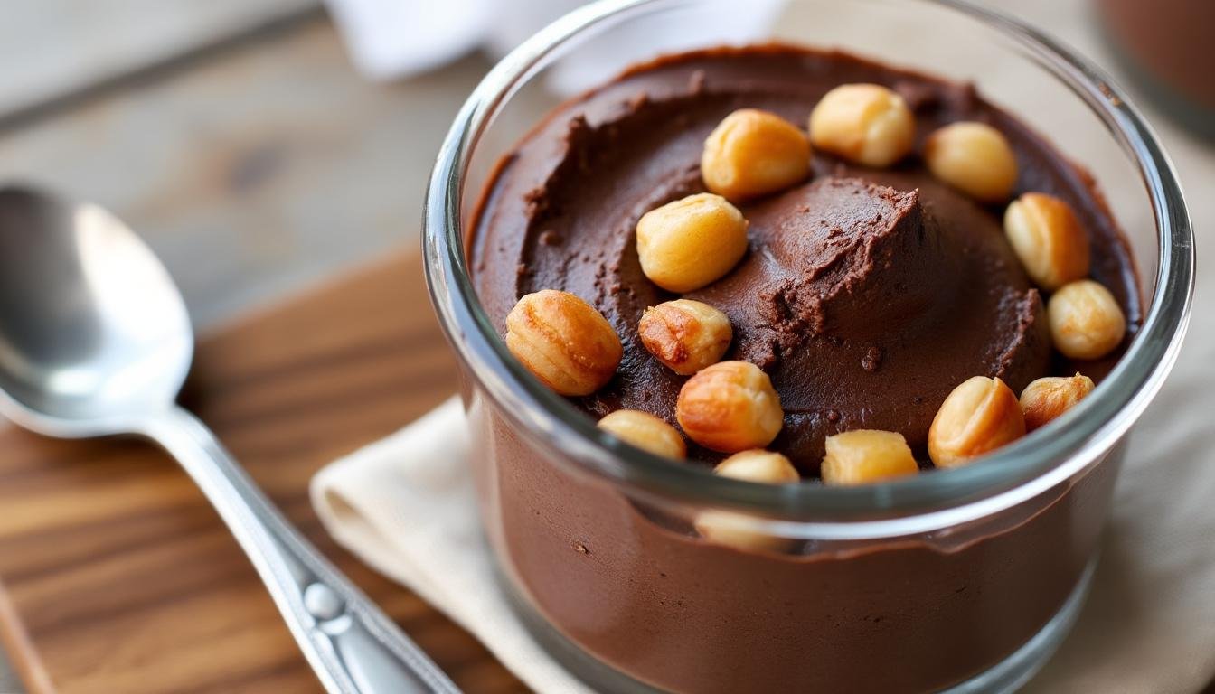 découvrez notre recette gourmande de mousse au chocolat onctueuse, sublimée par des noisettes caramélisées croquantes. un dessert irrésistible pour les amoureux du chocolat et des saveurs authentiques.