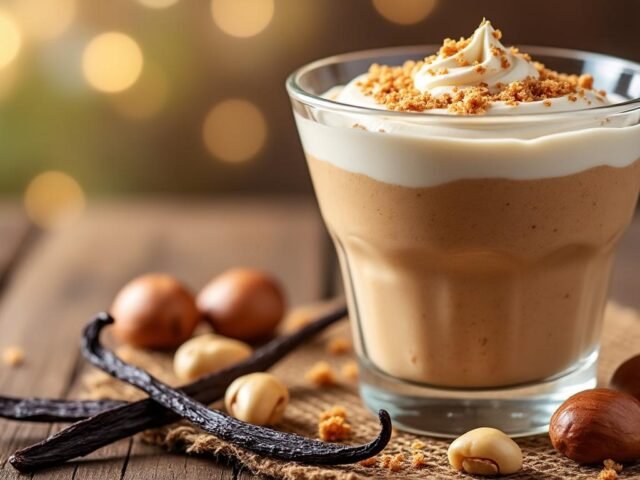 Mousse au lait de noisette et vanille