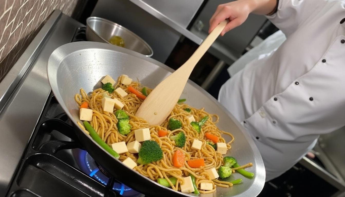 découvrez notre recette savoureuse de nouilles sautées au tofu et gingembre : un plat végétarien équilibré, facile à préparer, aux saveurs asiatiques relevées et parfait pour un repas sain et rapide.