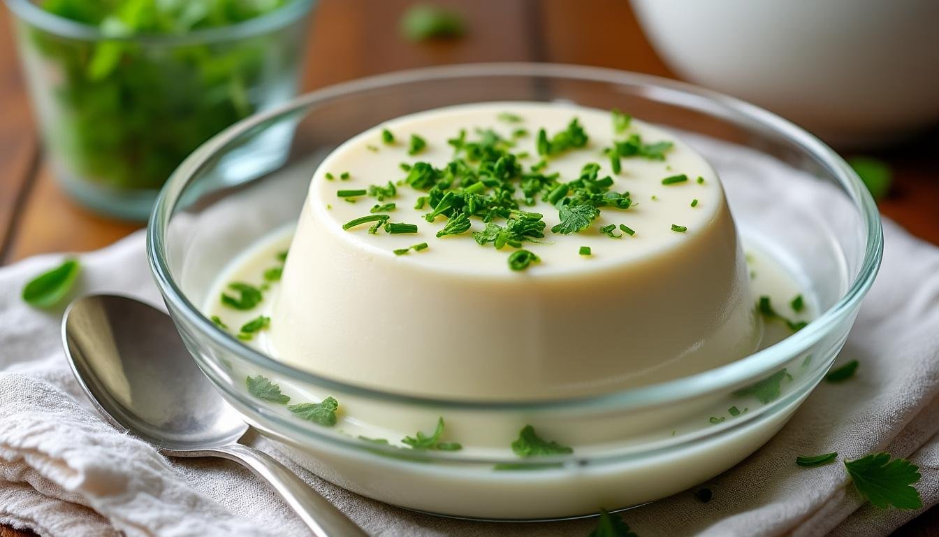 découvrez la panna cotta salée aux herbes, une entrée originale et raffinée alliant douceur crémeuse et saveurs fraîches des herbes aromatiques. idéale pour surprendre vos convives lors de vos repas.