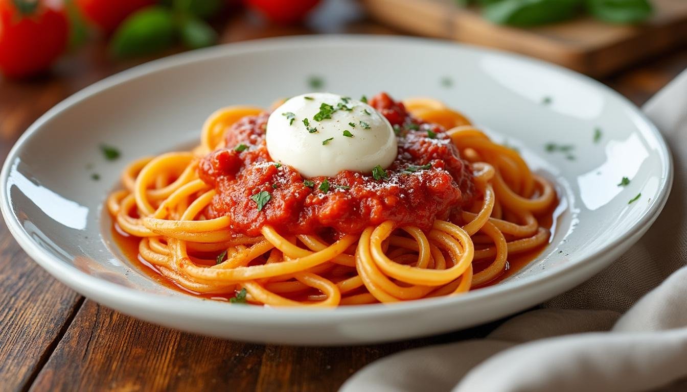 découvrez notre délicieuse recette de pâtes à la sauce tomate relevée de ricotta salée. un plat italien savoureux, facile à préparer, idéal pour un repas rapide et gourmand. parfait pour satisfaire toutes les envies de cuisine méditerranéenne !