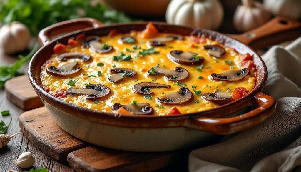découvrez une délicieuse polenta gratinée au fromage et aux champignons, une recette facile et gourmande pour régaler toute la famille. idéale pour un repas réconfortant et savoureux.