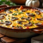 Polenta gratinée au fromage et champignons