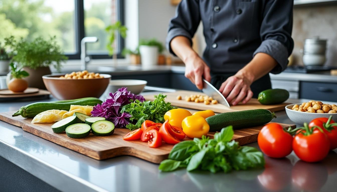 découvrez une délicieuse recette de ratatouille revisitée aux pois chiches, alliant traditionnel et végétal. savourez une harmonie de légumes frais et de légumineuses dans ce plat coloré et nutritif, parfait pour un repas sain et réconfortant.