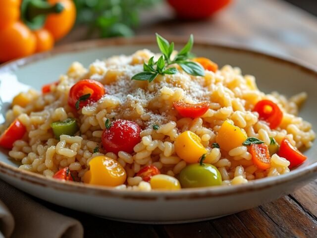 Risotto aux poivrons rôtis et thym