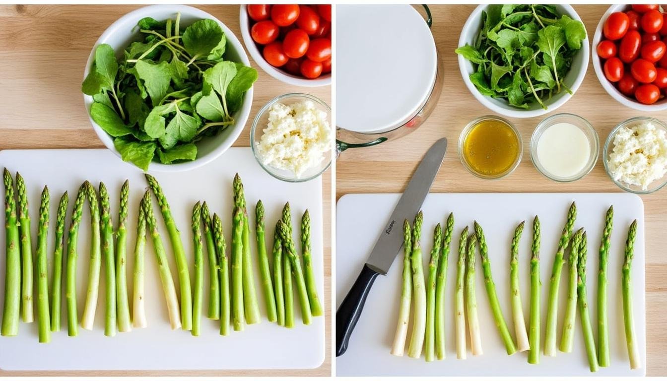 découvrez une salade printanière gourmande alliant la fraîcheur des asperges et du radis à la richesse du parmesan. parfaite en entrée ou en accompagnement, cette recette facile et légère sublimera vos repas.