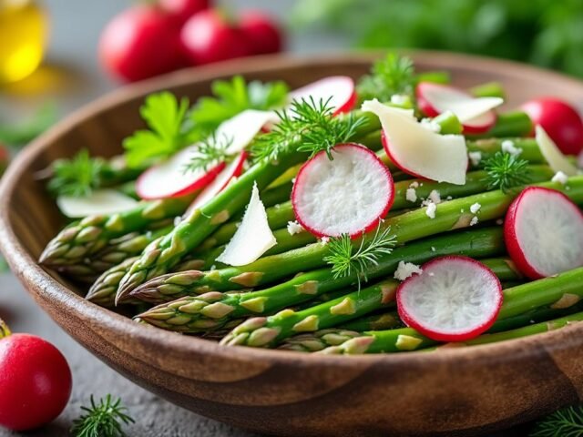 Salade d’asperges, radis et parmesan