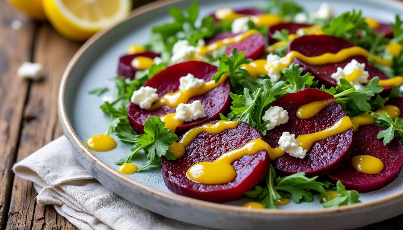 découvrez notre délicieuse salade de betteraves marinées et feta, une recette fraîche et facile à réaliser, idéale pour un repas sain et plein de saveurs méditerranéennes.