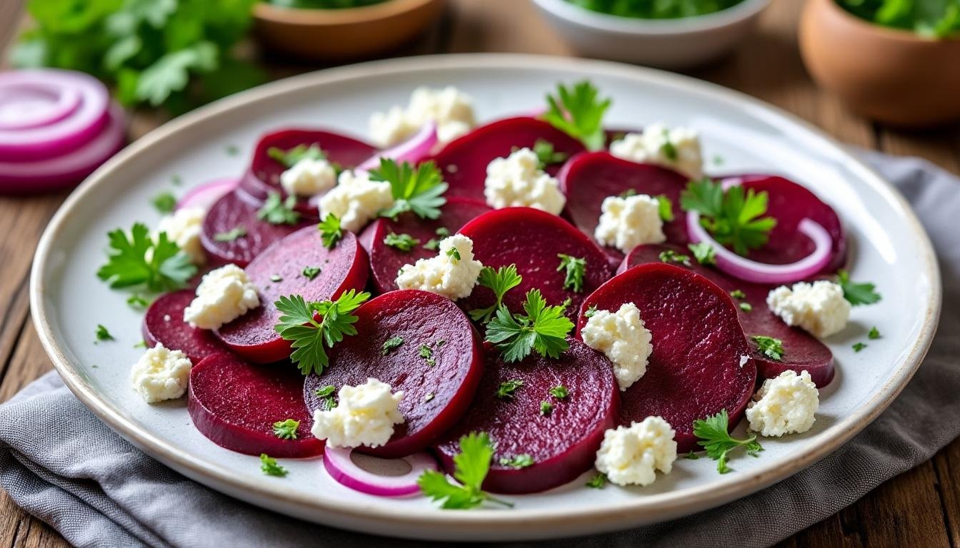 découvrez notre recette de salade de betteraves marinées et feta : une entrée colorée, fraîche et savoureuse, parfaite pour un repas léger ou en accompagnement. facile à préparer et riche en saveurs !