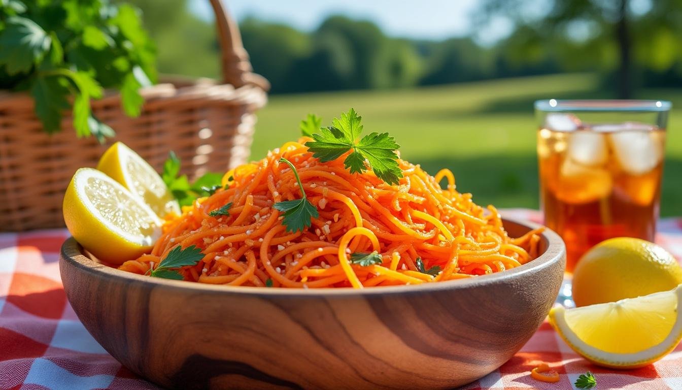 découvrez notre délicieuse salade de carottes râpées agrémentée d'amandes effilées, une recette saine et croquante qui ravira vos papilles. parfaite en entrée ou en accompagnement, elle apporte couleur et fraîcheur à vos repas.
