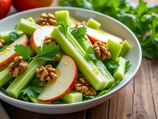 Salade de céleri, pommes et noix