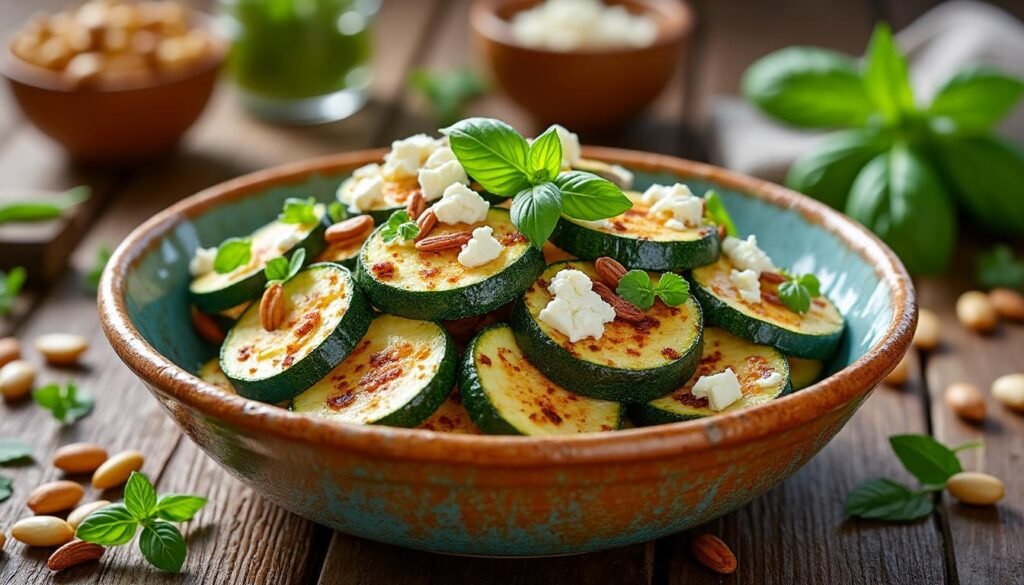 découvrez une salade savoureuse à base de courgettes rôties, feta crémeuse et pignons croquants. un plat frais, gourmand et facile à préparer, parfait pour l’été !