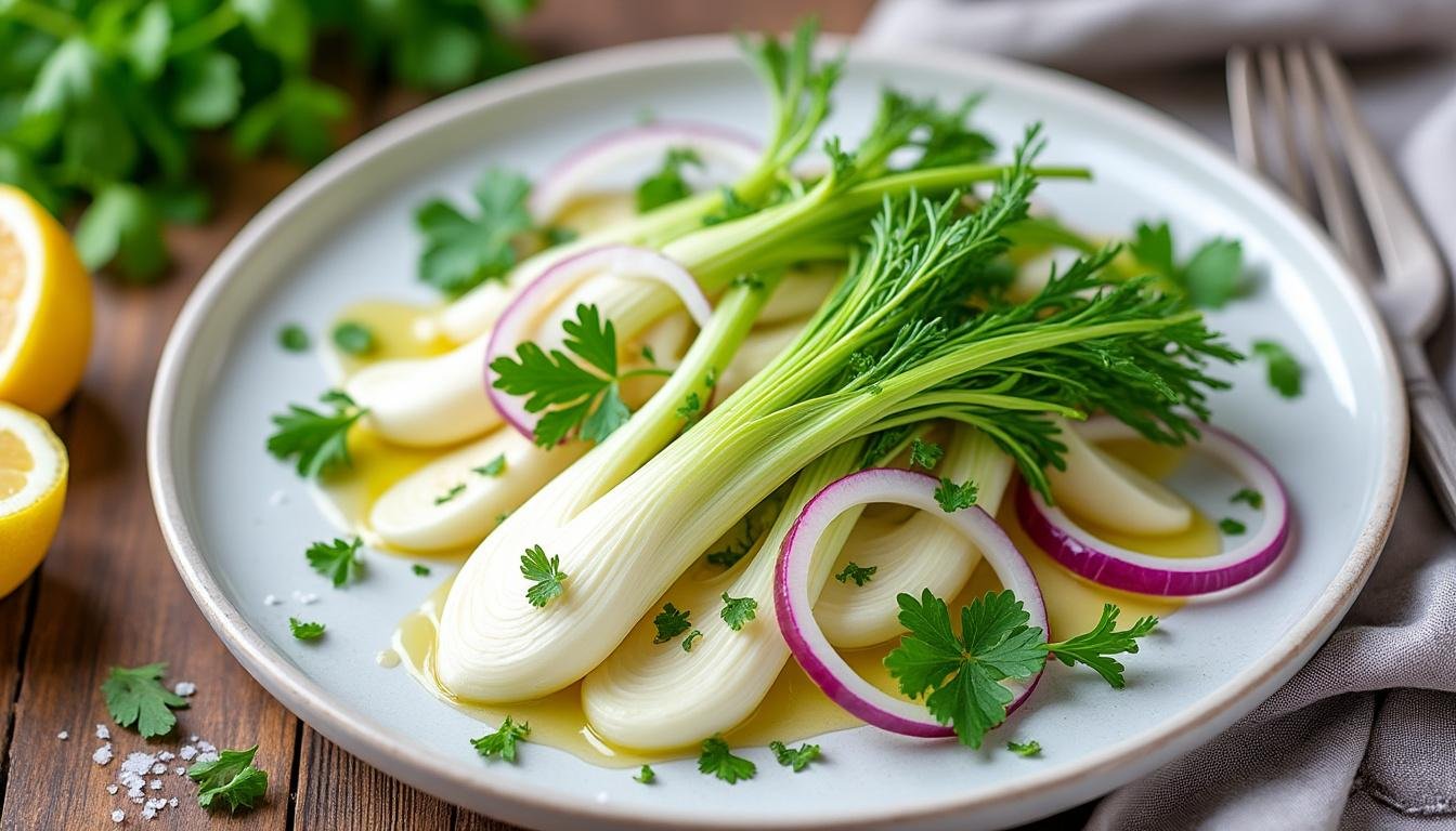 découvrez une salade fraîche et légère alliant fenouil croquant, aneth parfumé et agrumes juteux. idéale pour accompagner vos repas d'été ou en entrée pleine de saveurs et de vitamines.
