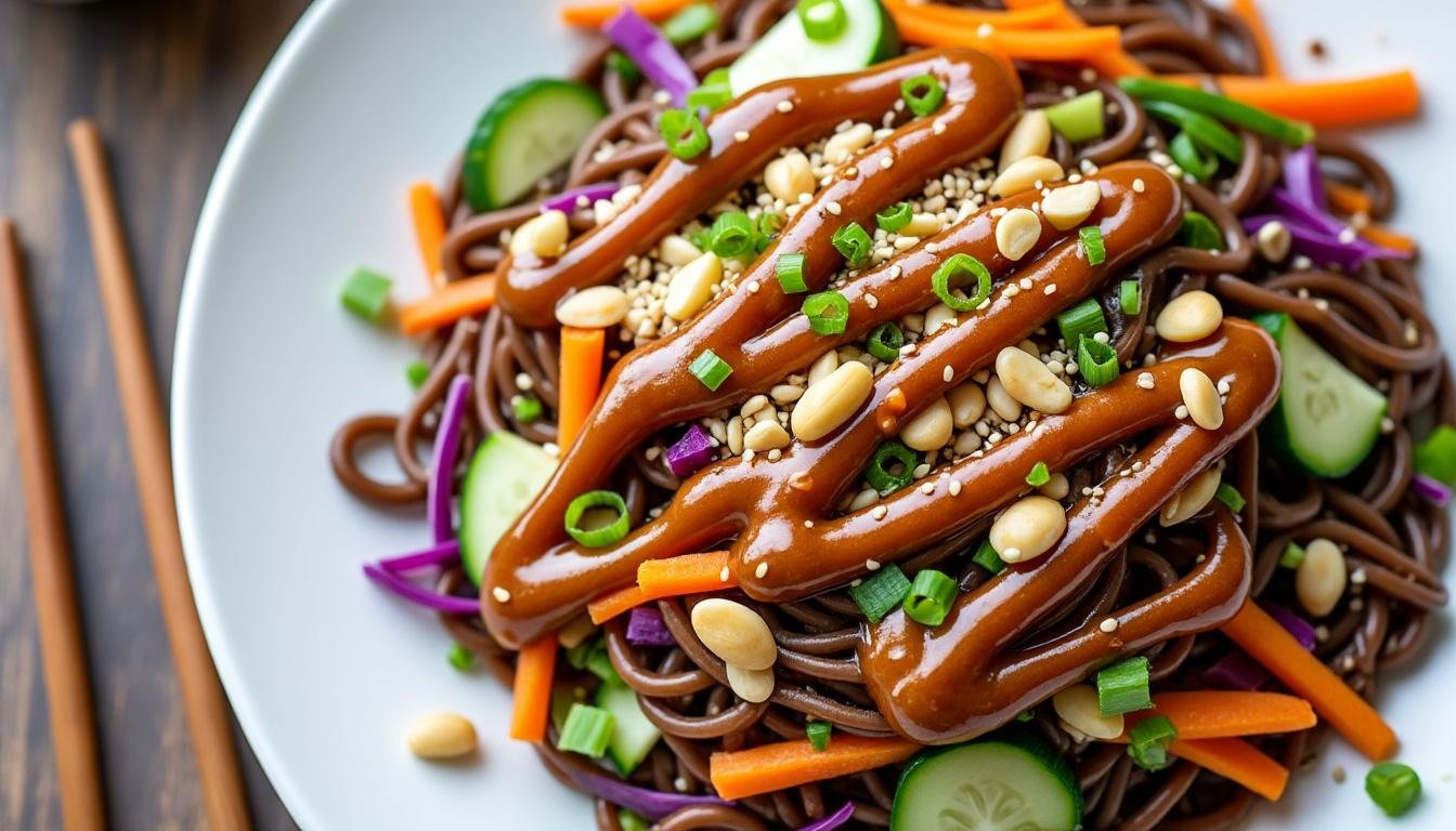 découvrez notre recette rafraîchissante de salade de nouilles soba et cacahuètes : un plat sain, savoureux et facile à préparer, idéal pour un repas équilibré et plein de saveurs asiatiques.