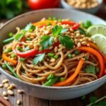 Salade de nouilles soba et cacahuètes