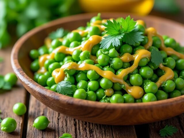 Salade de pois cassés, céleri et moutarde