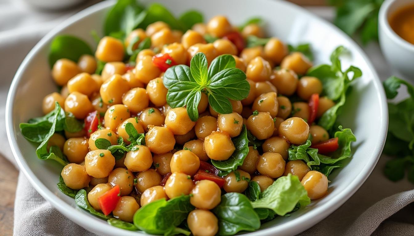 découvrez notre savoureuse salade de pois chiches épicés, agrémentée d'avocat crémeux. un mélange parfait de textures et de saveurs qui ravira vos papilles. idéale pour un repas sain et rapide, cette recette est riche en protéines et en bienfaits nutritionnels. parfaite pour un déjeuner léger ou en accompagnement!