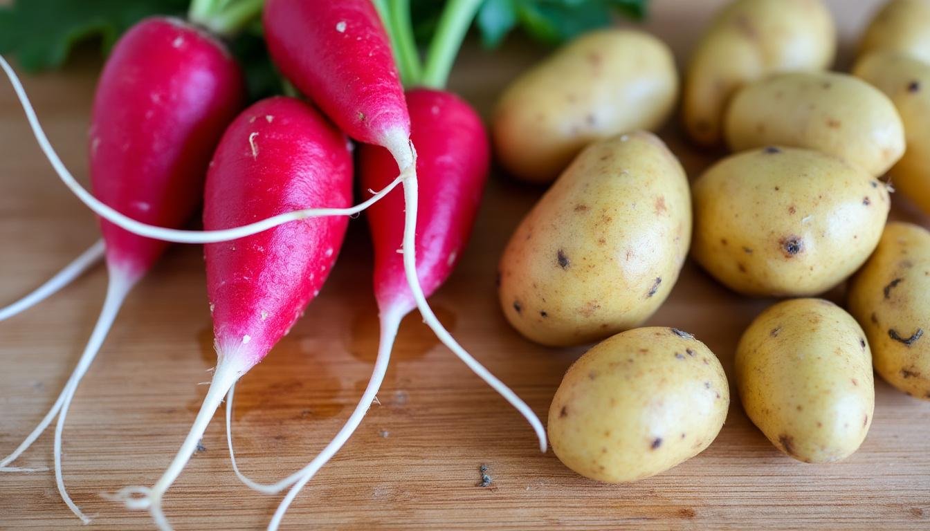 découvrez une délicieuse salade de pommes de terre, relevée de radis croquants et nappée d'une onctueuse crème d'ail. un plat frais et savoureux, parfait pour accompagner vos repas d'été ou à savourer en pique-nique.