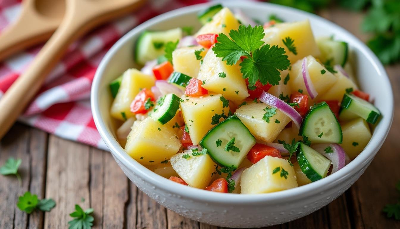 découvrez une délicieuse salade de pommes de terre agrémentée de radis croquants et d'une onctueuse crème d'ail. idéale en entrée ou en plat d'accompagnement, cette recette savoureuse et fraîche saura ravir vos papilles lors de vos repas estivaux.