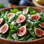 Salade de roquette, figues et fromage bleu