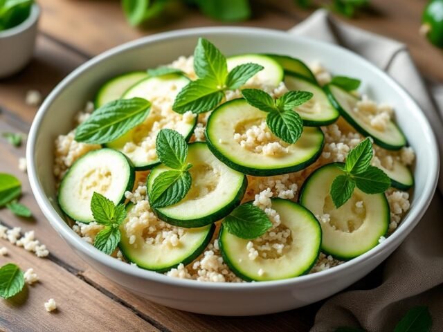 Salade de semoule, courgettes et menthe