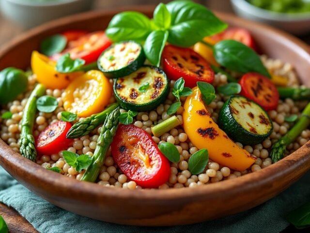 Salade d’orge et légumes grillés