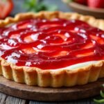 Tarte au yaourt et confiture de fraises