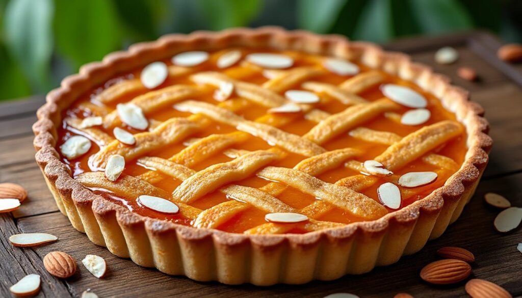 découvrez notre délicieuse tarte aux amandes et confiture d’abricots, un dessert savoureux qui allie la douceur de la confiture à la richesse des amandes. parfaite pour les amateurs de pâtisserie, elle saura ravir vos papilles lors de vos repas en famille ou entre amis.