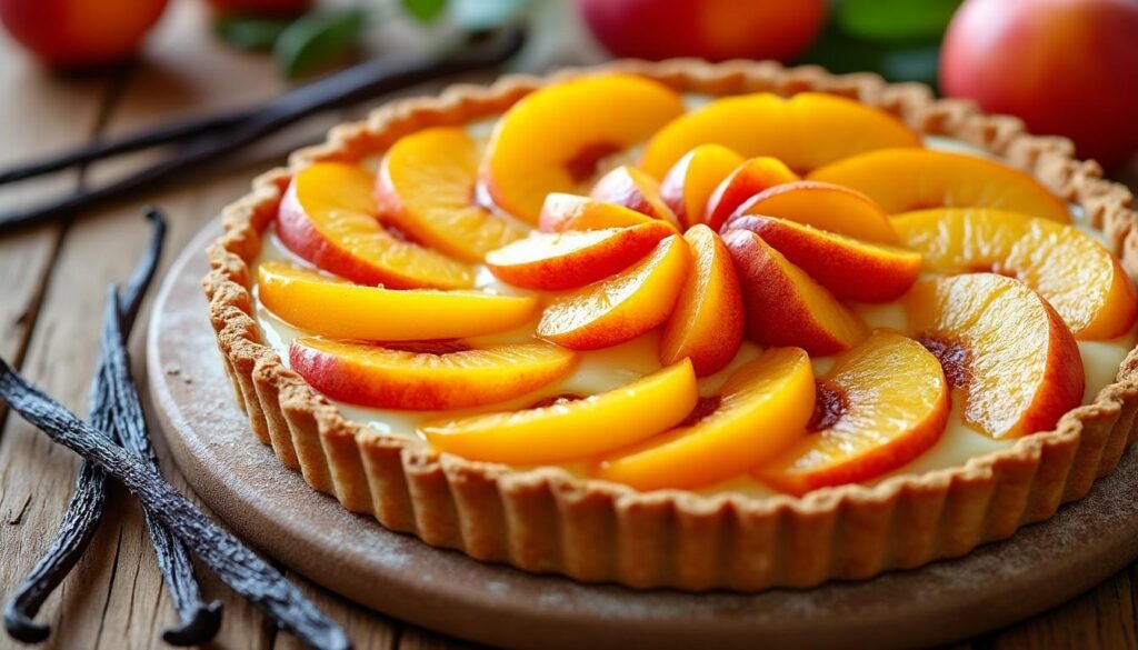 découvrez notre délicieuse tarte aux nectarines et vanille, une gourmandise estivale alliant la douceur des fruits juteux à la richesse de la vanille. parfaite pour un dessert léger ou une pause sucrée, cette recette facile impressionnera vos invités et ravira vos papilles. savourez chaque bouchée de ce délice maison!